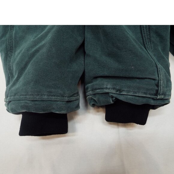 Vintage Carhartt Green Chore Work Jacket Brown Corduroy Collar Fits Like Medium - Picture 7 of 13